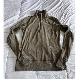 Lululemon Rush Hour Womens 8 Half Zip Pullover Heathered Military Green EUC